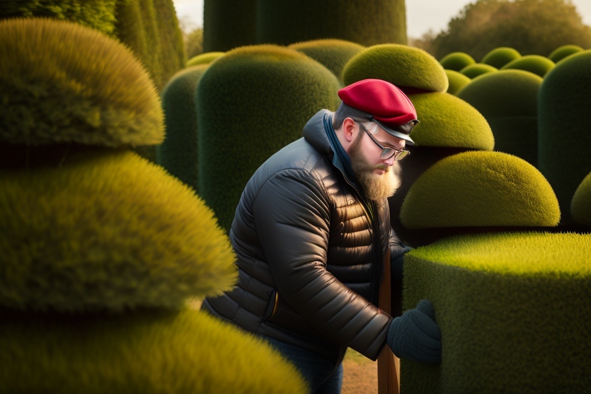 A Gardner pruning topiary